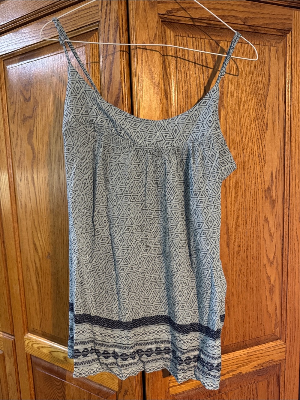 Faithfull the Brand Blue Patterned Adjustable-Strap Camisole
